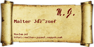 Malter József névjegykártya