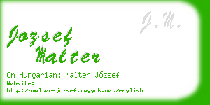 jozsef malter business card